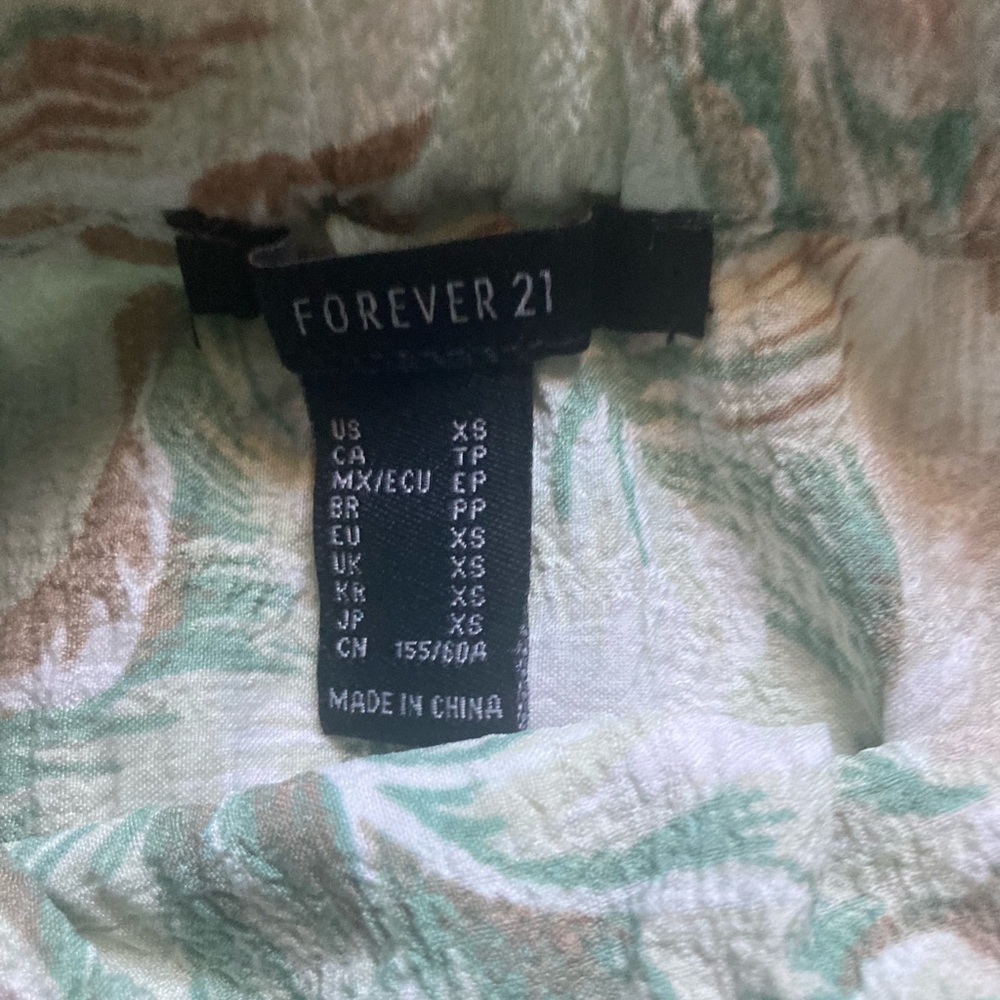 Forever 21 Mini Floral Ruffle Skirt - Green and Cream Neutral - Picture 2 of 3